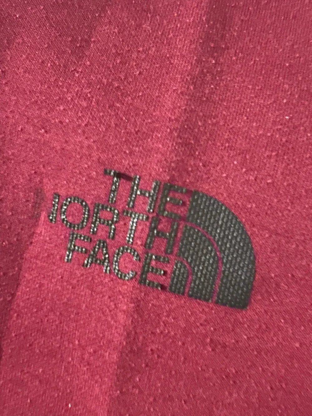 The North Face 1/4 zip fleece red flawed logo M
